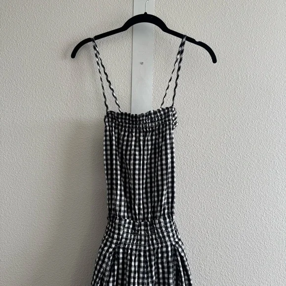 NWT Free People Retro Heatwave Gingham One-Piece Jumpsuit Black and White Boho - Picture 6 of 15